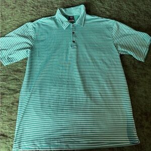Nike polo green and white stripe size large